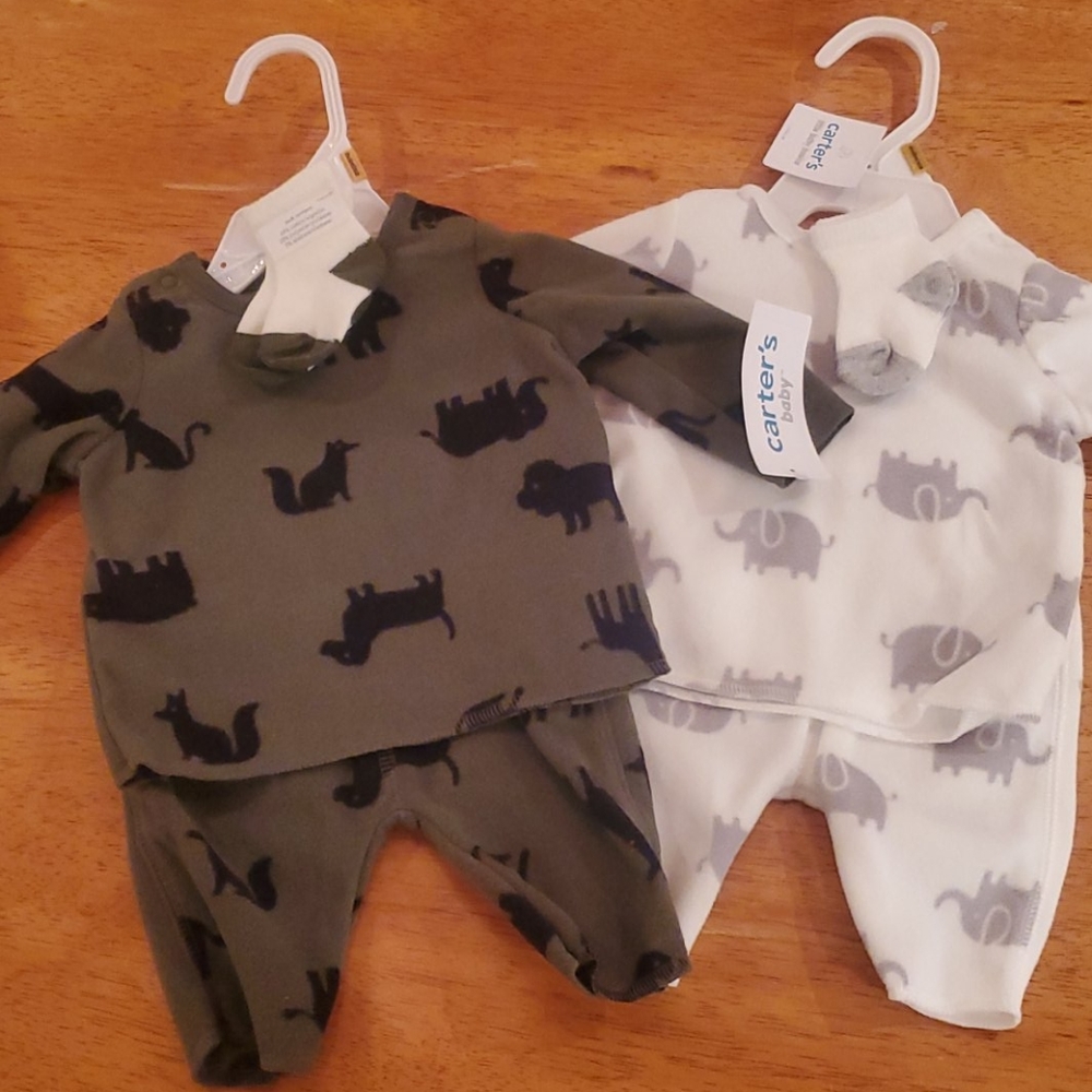 Carter's newborn fleece pajamas
